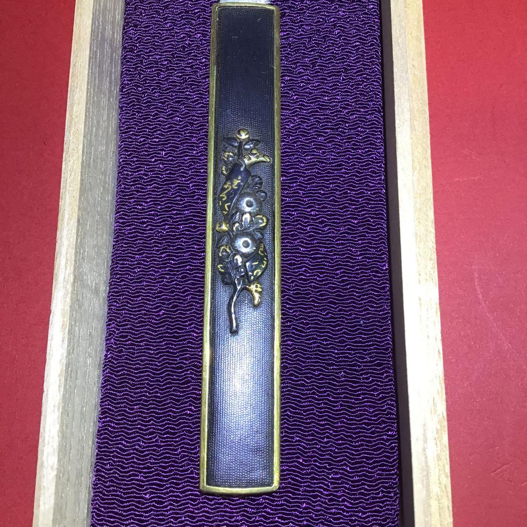 枝菊図小柄　後藤鑑定書付