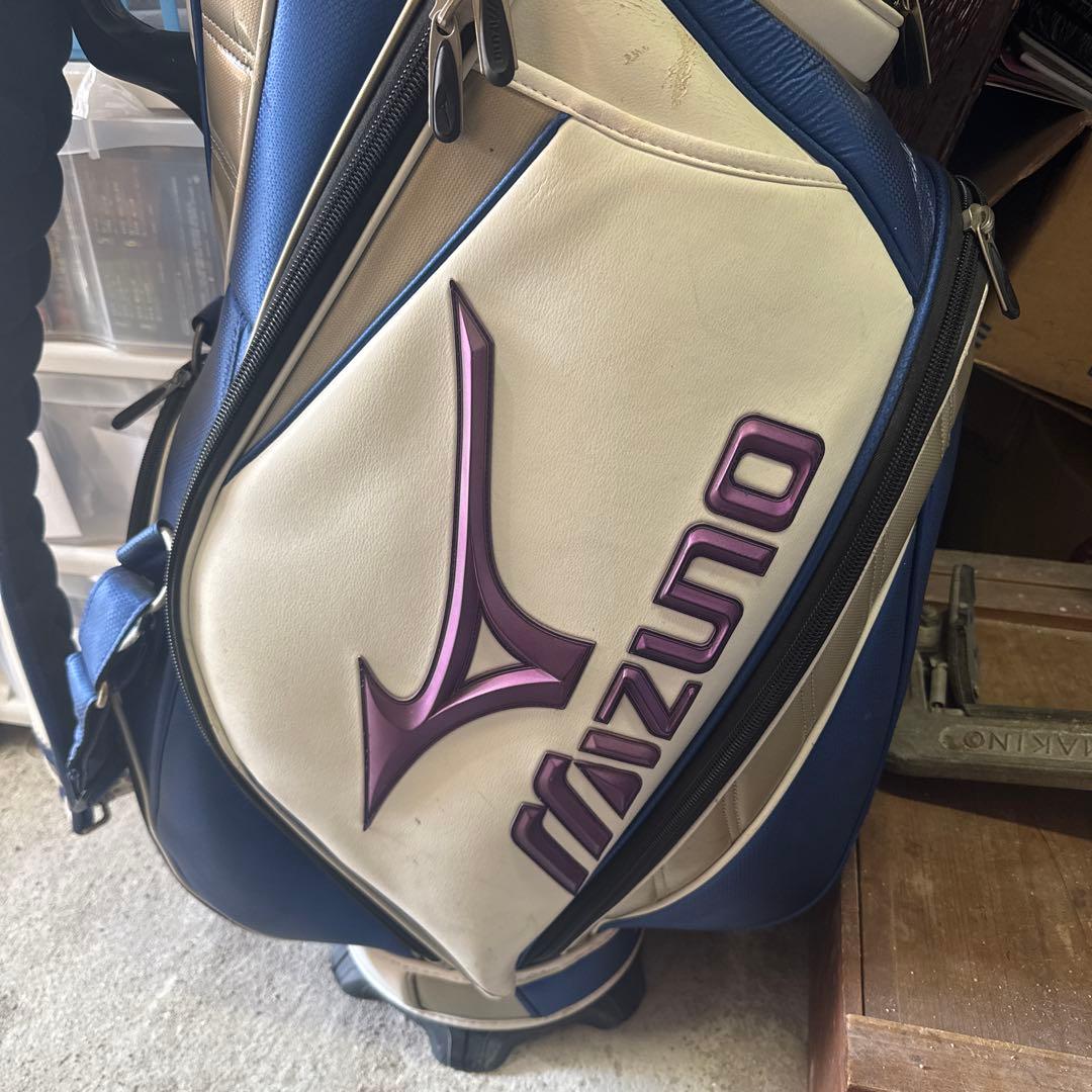 Mizuno キャディバッグ 青/白 超高級レアバッグ ゴルフ ミズノ