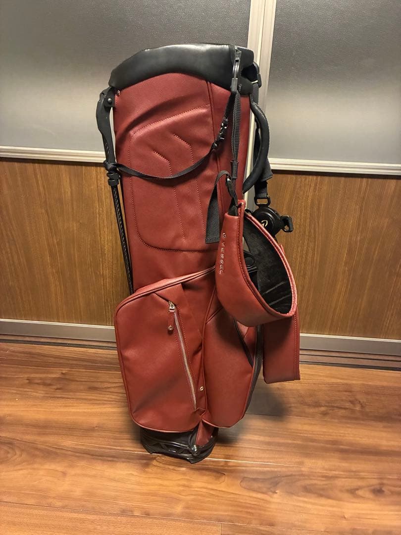 【中古美品】VESSEL 7.5型 スタンド式キャディバッグ ダブルストラップ