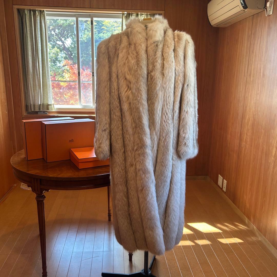 稀少◆HERMES エルメス　ミンクロングコート　毛皮　ヴィンテージ
