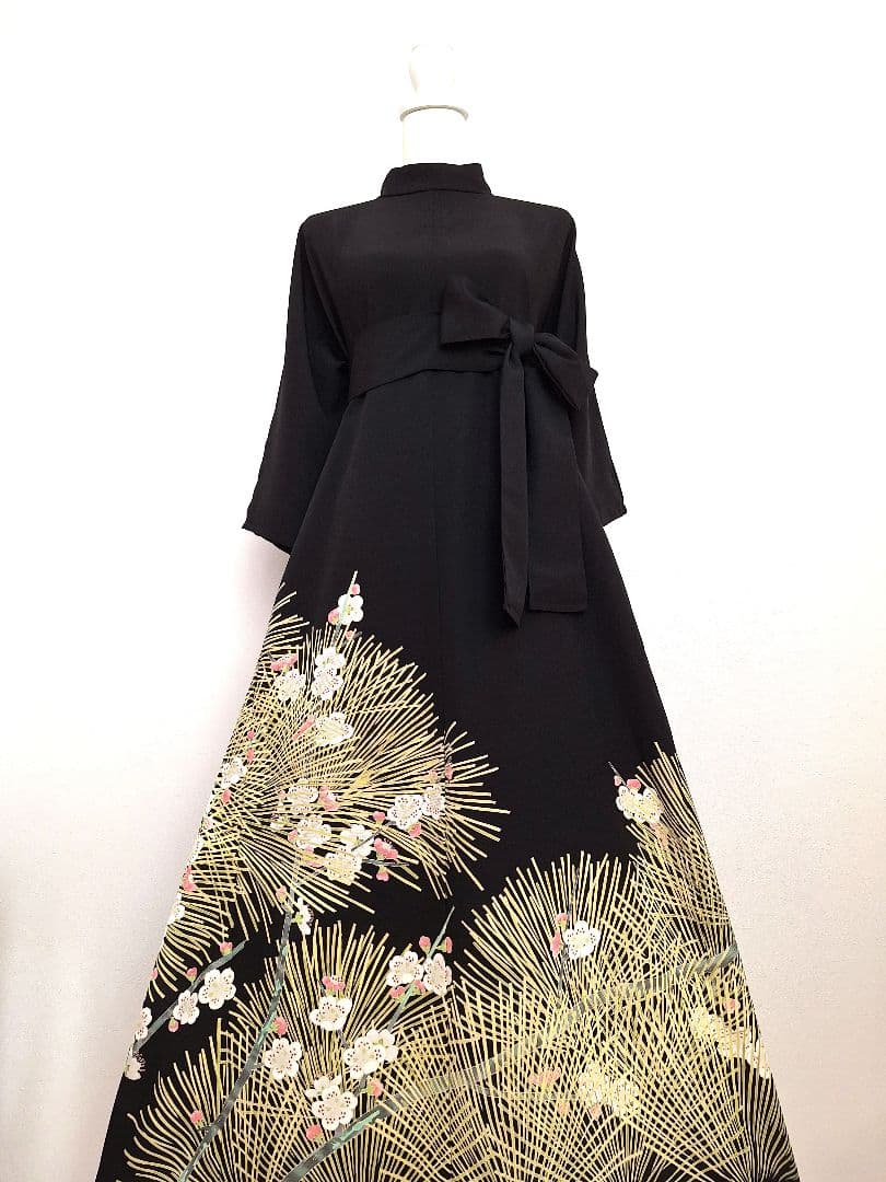 着物リメイクワンピース3656