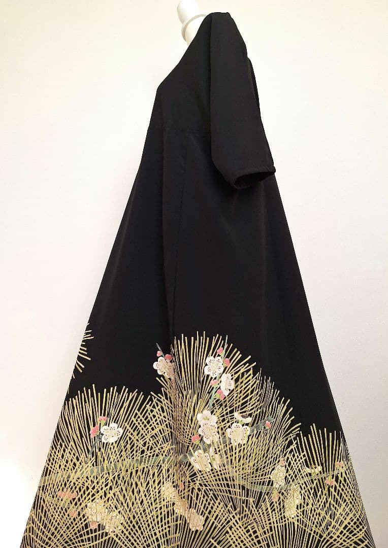 着物リメイクワンピース3656