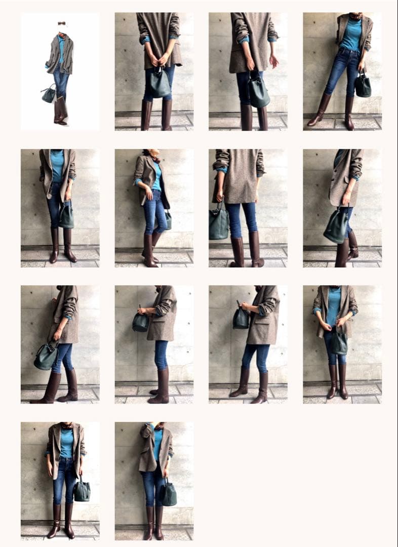 菊池京子 K.K closet ヘリンボーンジャケット ブラウン