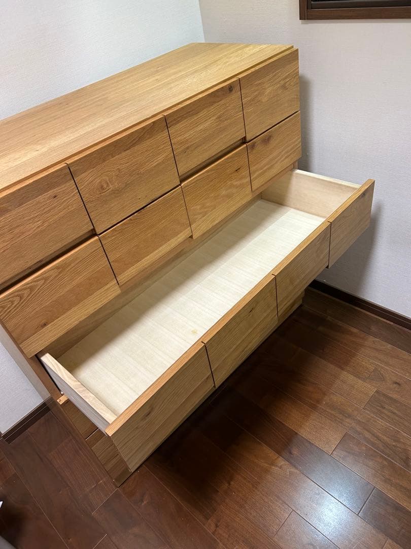 ホワイトオーク　モノ　102-5段チェスト　桐　無垢