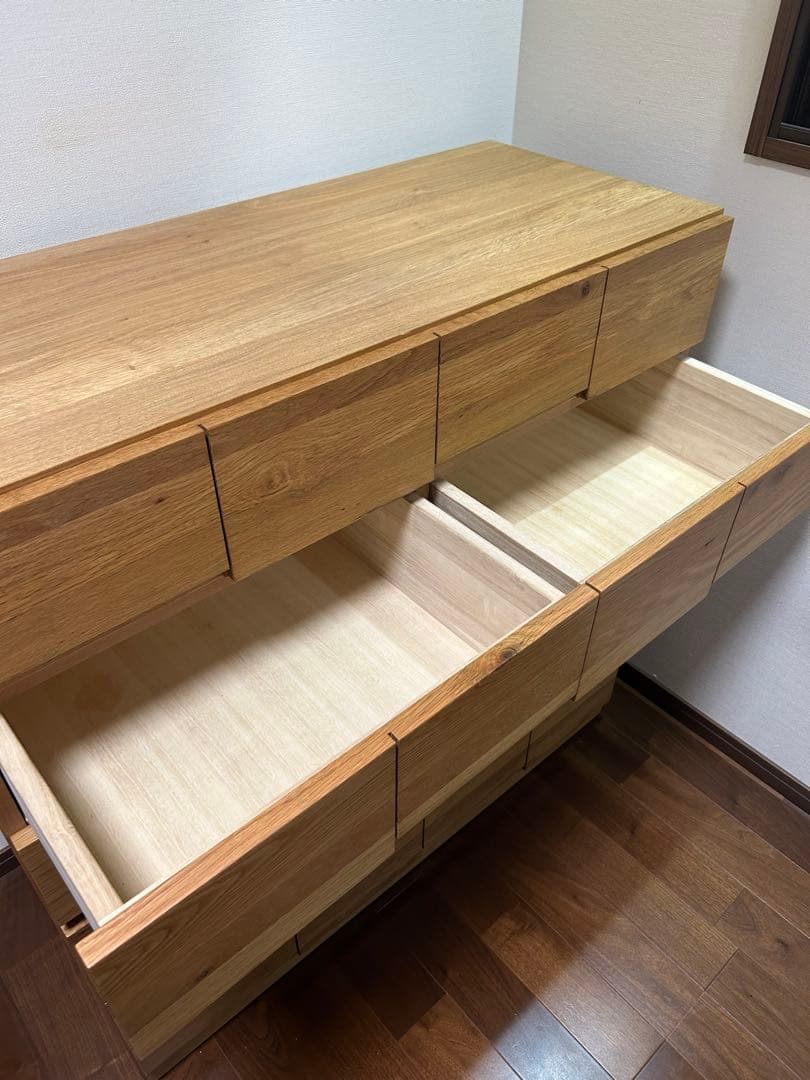 ホワイトオーク　モノ　102-5段チェスト　桐　無垢