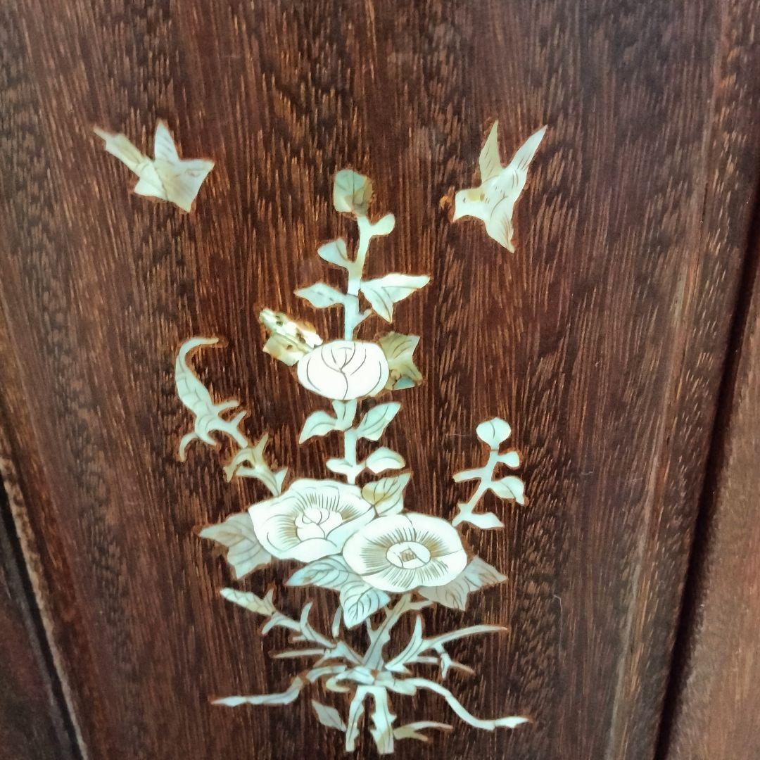 花梨無垢　唐木家具螺鈿細工薬箪笥　アクセサリーケース特価出品