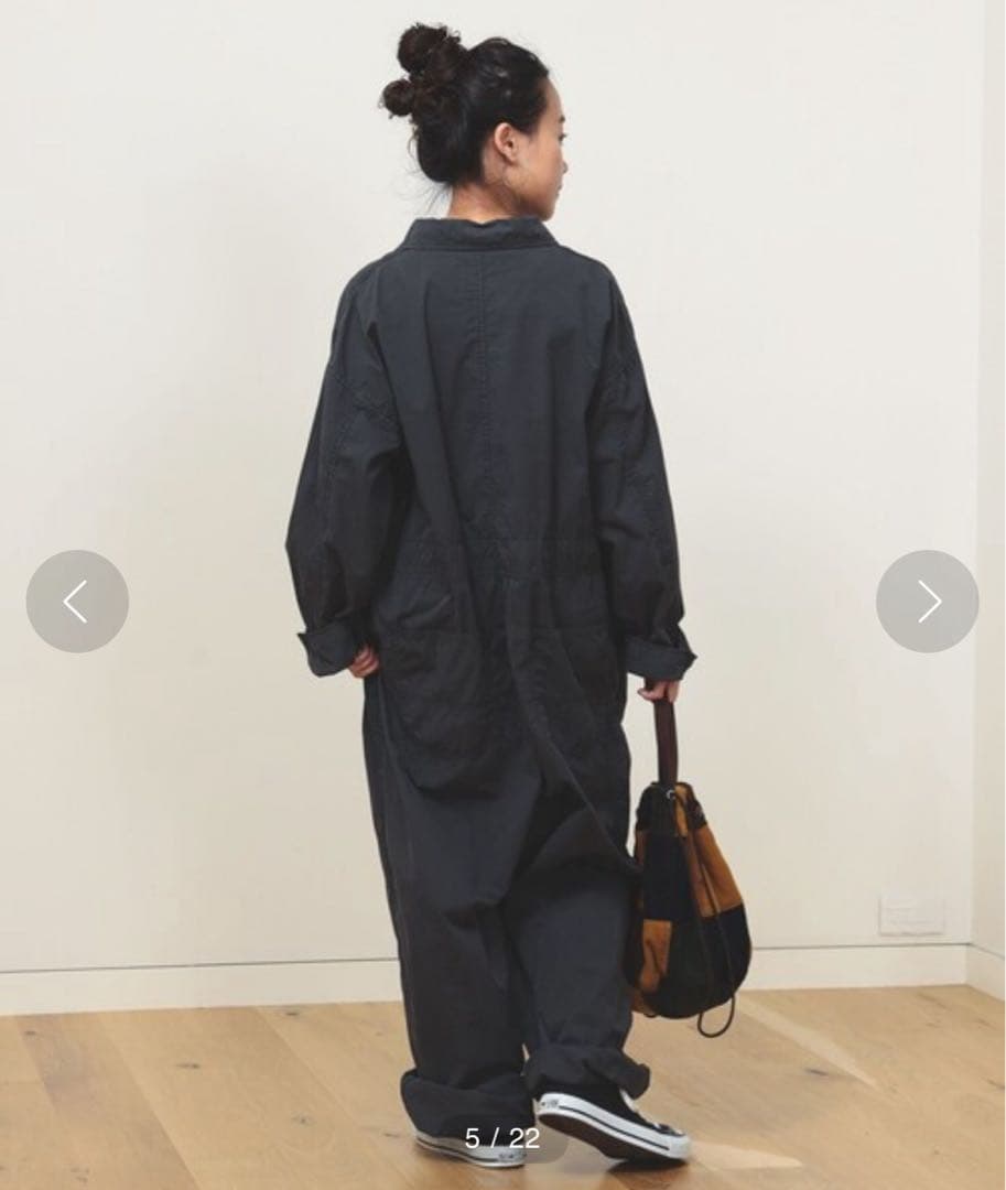 〈BEAMS BOY〉 ビッグ ワーク オールインワン｜ブラック