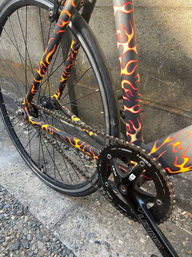 リーダーバイク　cootie LEADER シティサイクル 炎のグラフィック