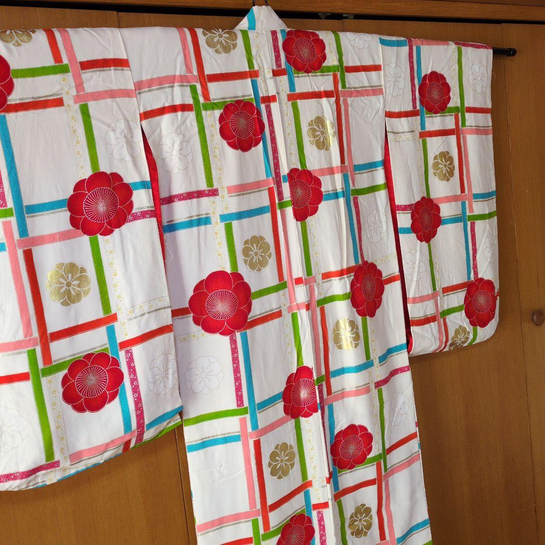 七五三７歳正絹着物とハンドメイドのだらり帯と帯締め帯揚げとしごきのセット