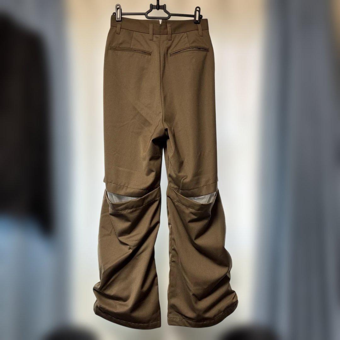 grancy チュール レイヤードデザイン スラックス　ベージュ