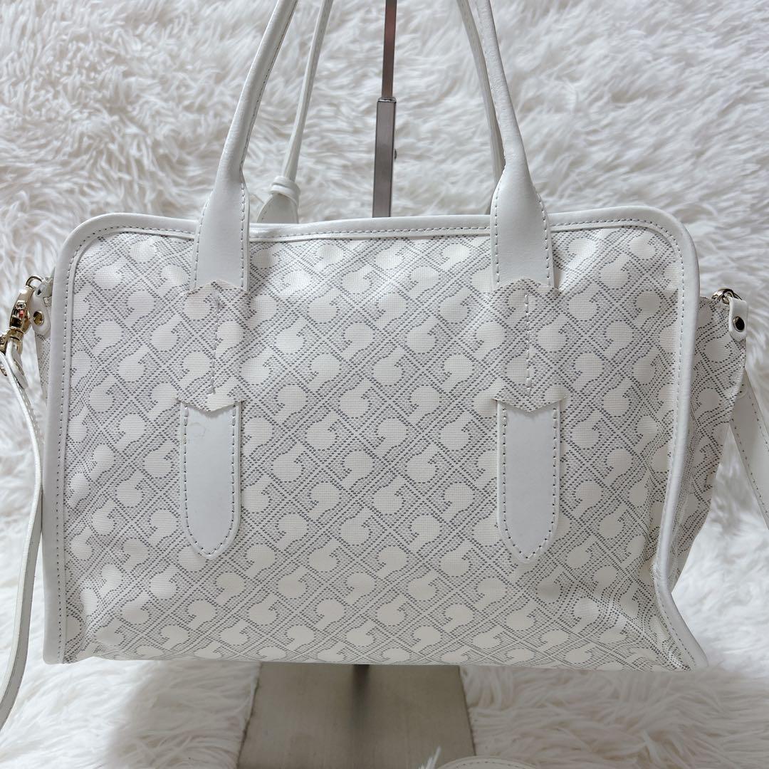 GHERARDINI ゲラルディーニ 2way ハンドバッグ ソフティ 総柄 白