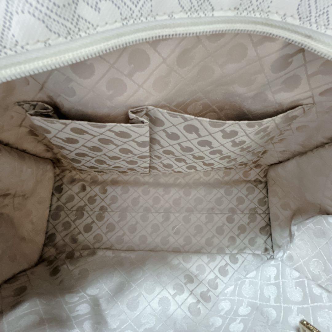 GHERARDINI ゲラルディーニ 2way ハンドバッグ ソフティ 総柄 白