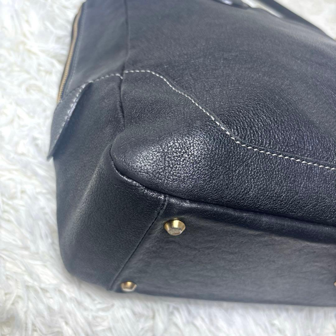 [良品]土屋鞄　ツチヤカバン　ビジネスバッグ　ブリーフケース　シボ革　大容量　黒