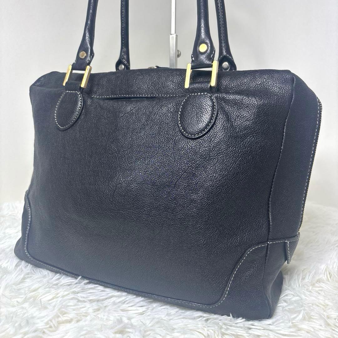 [良品]土屋鞄　ツチヤカバン　ビジネスバッグ　ブリーフケース　シボ革　大容量　黒