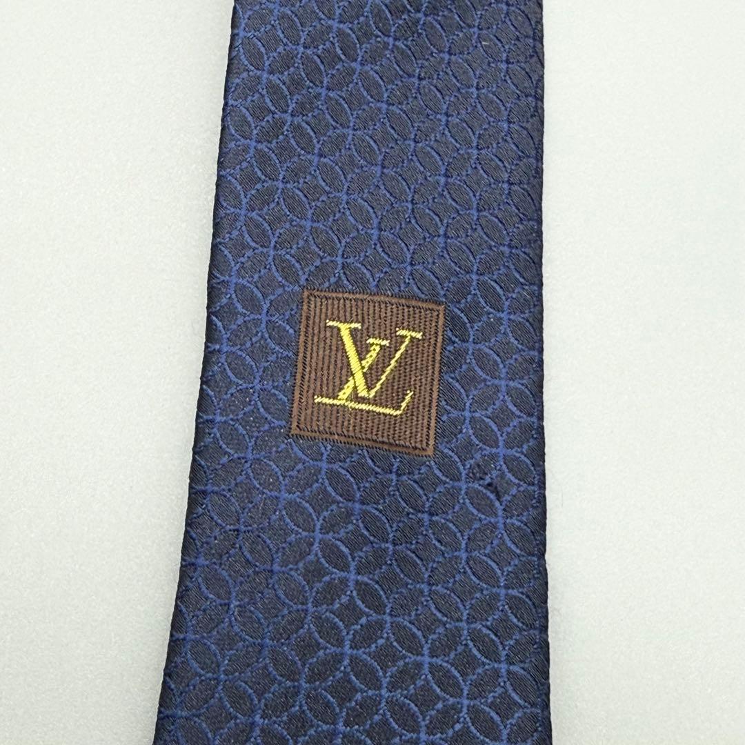 【極美品】ルイ ヴィトン ネクタイ モノグラム LVロゴ フラワー 総柄 光沢