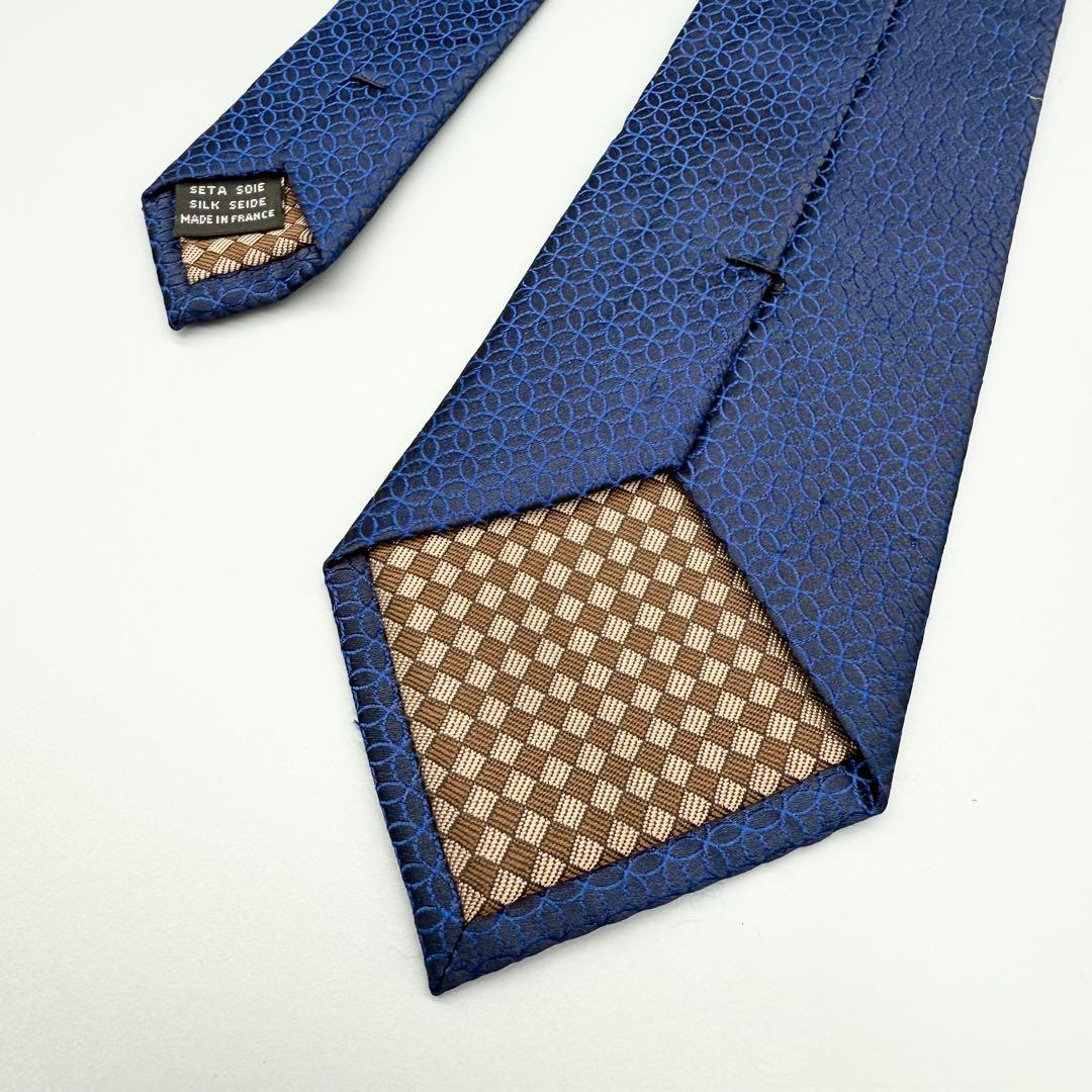 【極美品】ルイ ヴィトン ネクタイ モノグラム LVロゴ フラワー 総柄 光沢