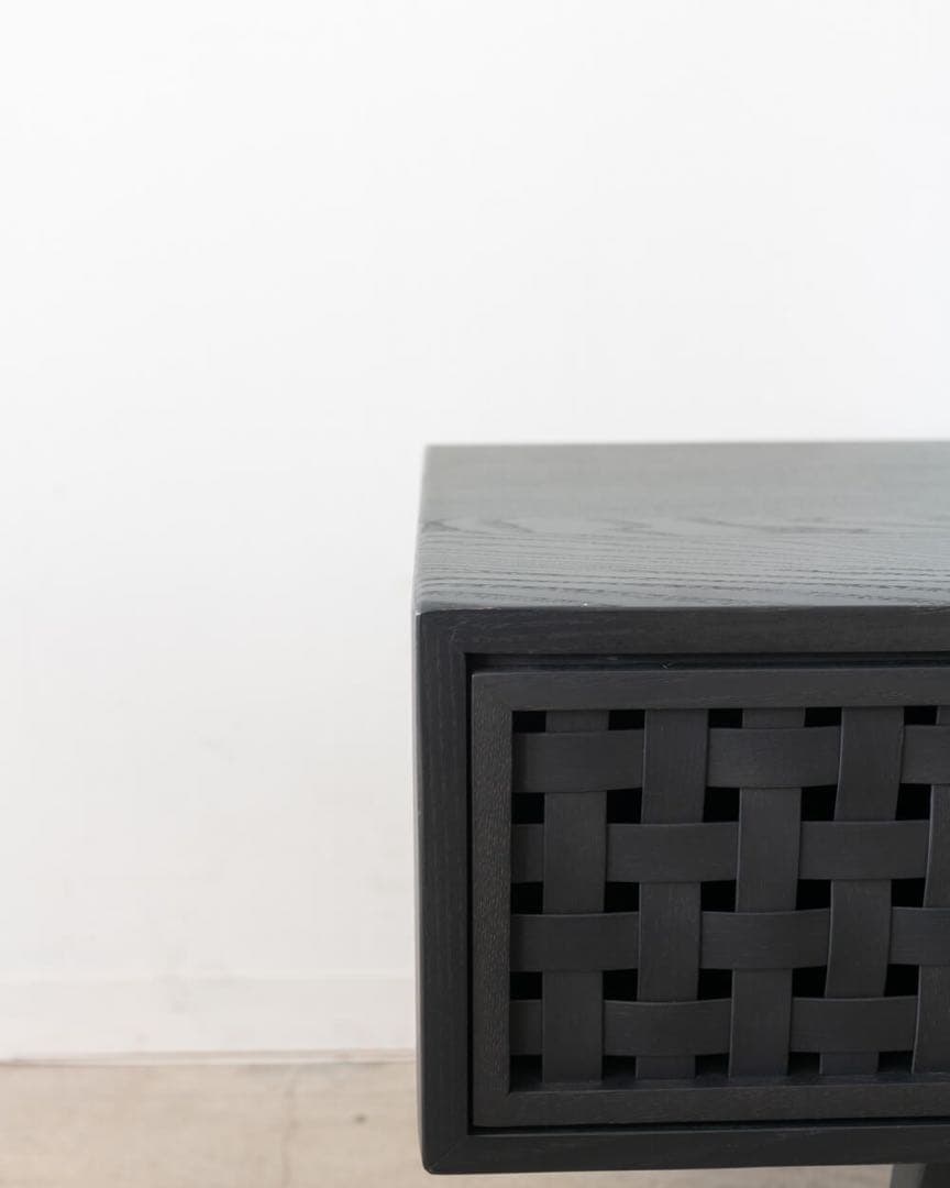 ELEGANCE テレビボード 1745 ホワイトアッシュ材 / Black