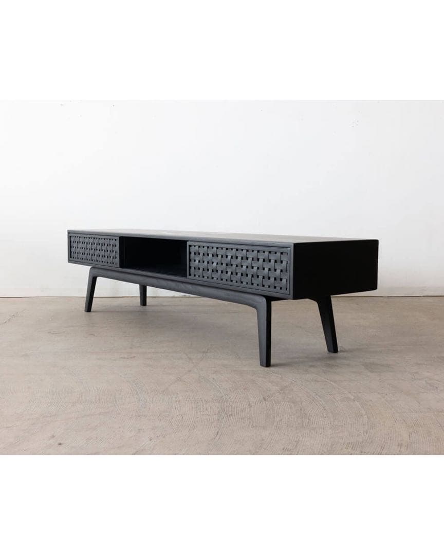 ELEGANCE テレビボード 1745 ホワイトアッシュ材 / Black