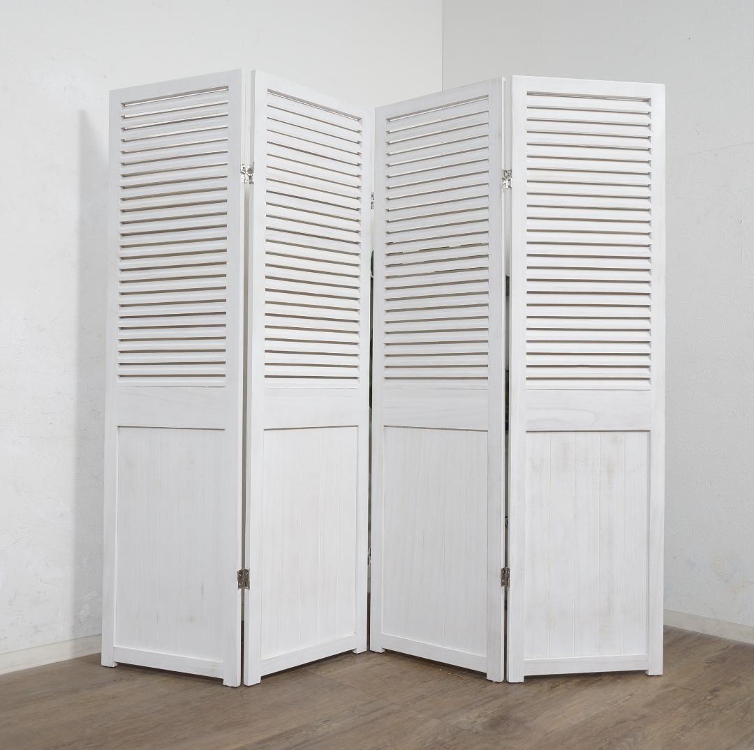 【新品・未使用】　シャビーウッドファニチャー　パーテーション　4連