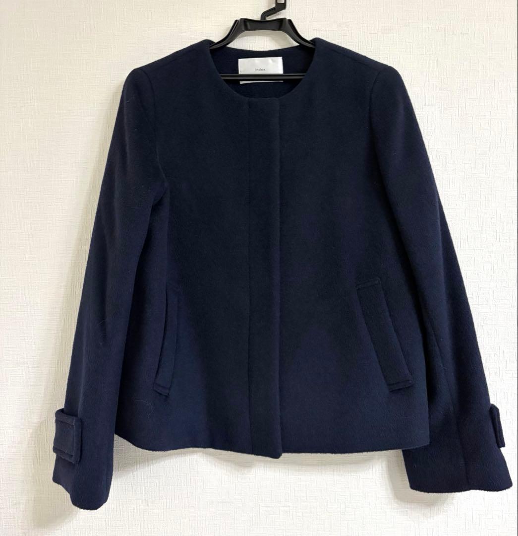 【新品】index ノーカラーショートコート