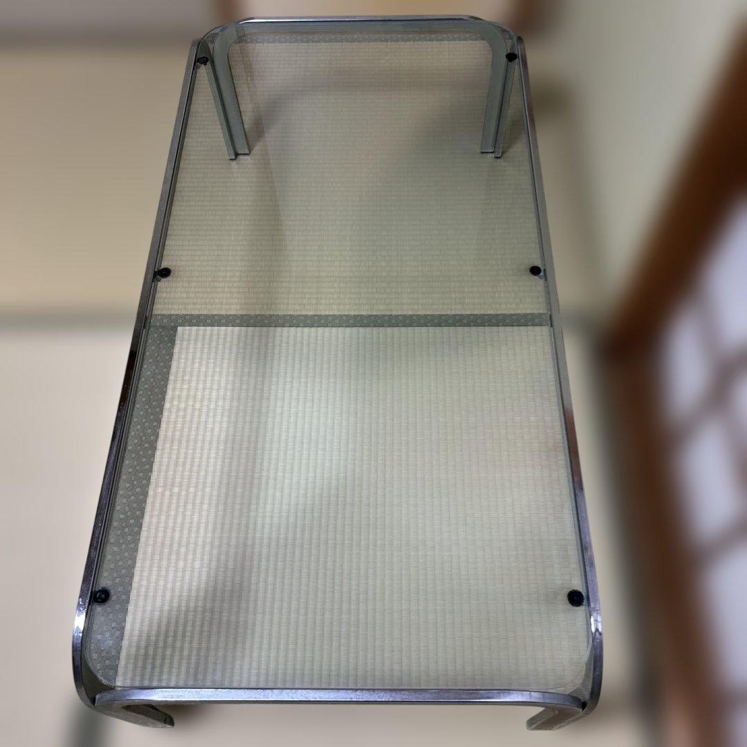 ガラス 金属 長方形 ローテーブル