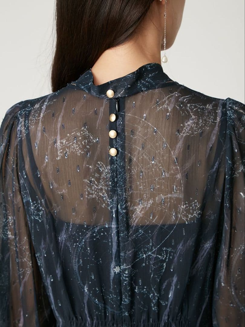 【新品未使用】FRAY I.D ホロスコーププリントリボンタイワンピース