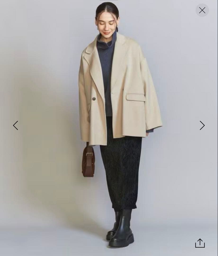 BEAUTY&YOUTHリバー テーラード ミドルコートXS