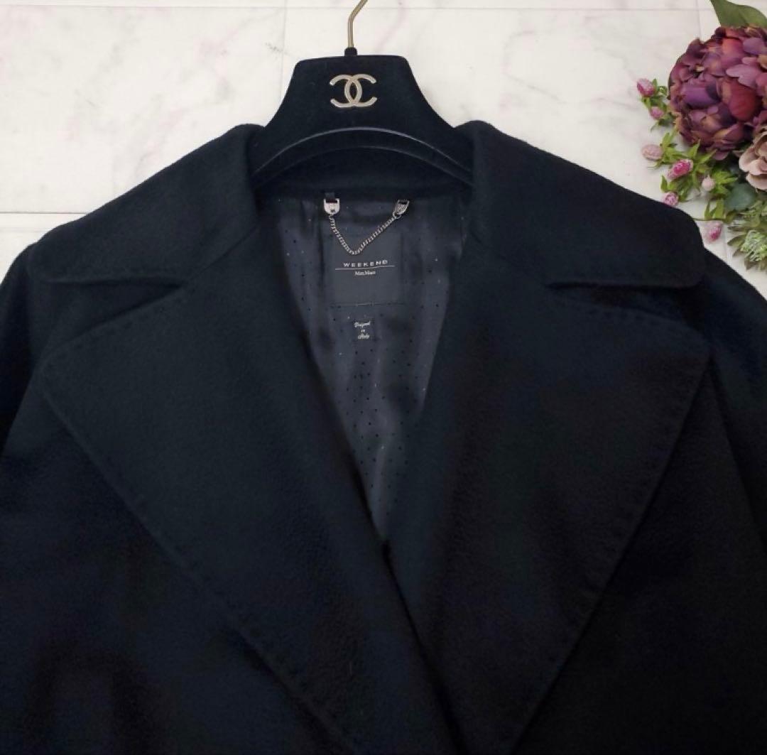 極美品✨ウィークエンドマックスマーラ カシミヤ混 ロングコート ブラック