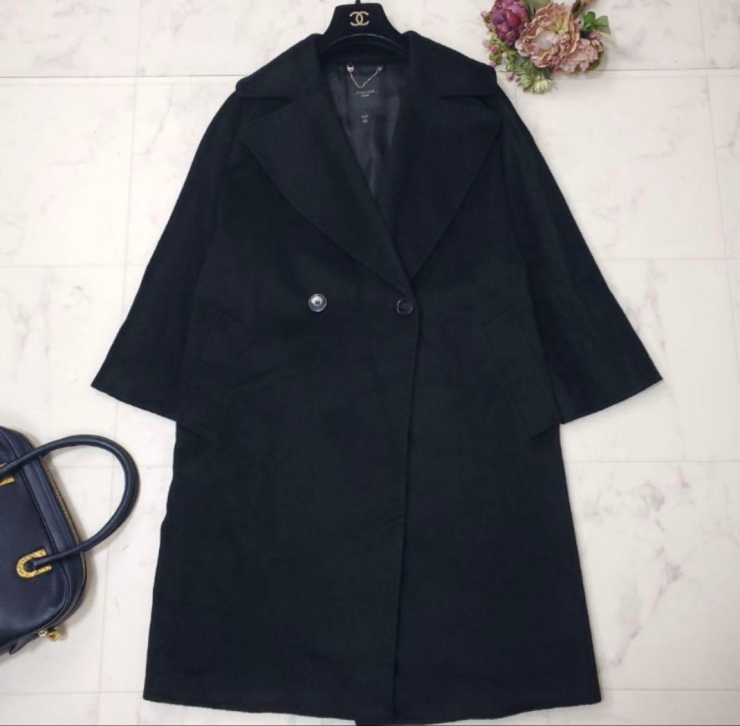 極美品✨ウィークエンドマックスマーラ カシミヤ混 ロングコート ブラック