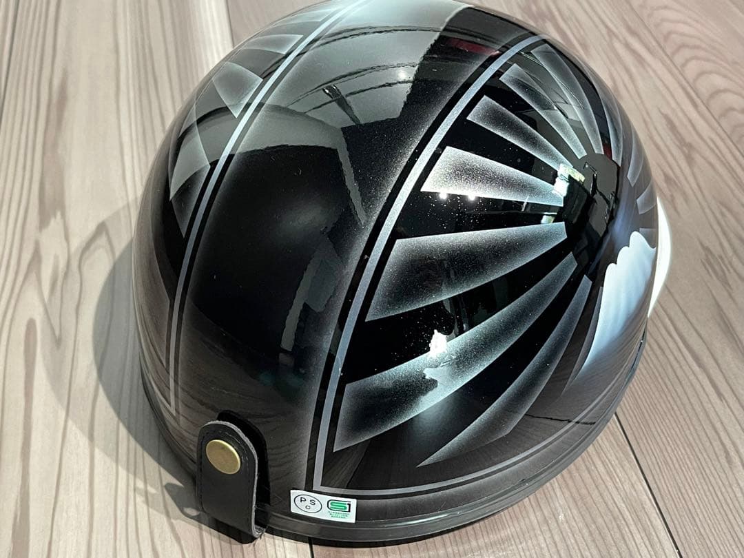 富士日章 コルク半 ヘルメット 旧車會 暴走族 アルフィン 軽スロ 旭風防 旗棒