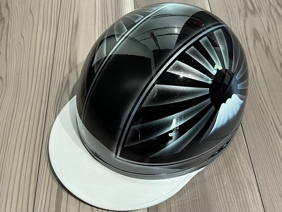 富士日章 コルク半 ヘルメット 旧車會 暴走族 アルフィン 軽スロ 旭風防 旗棒