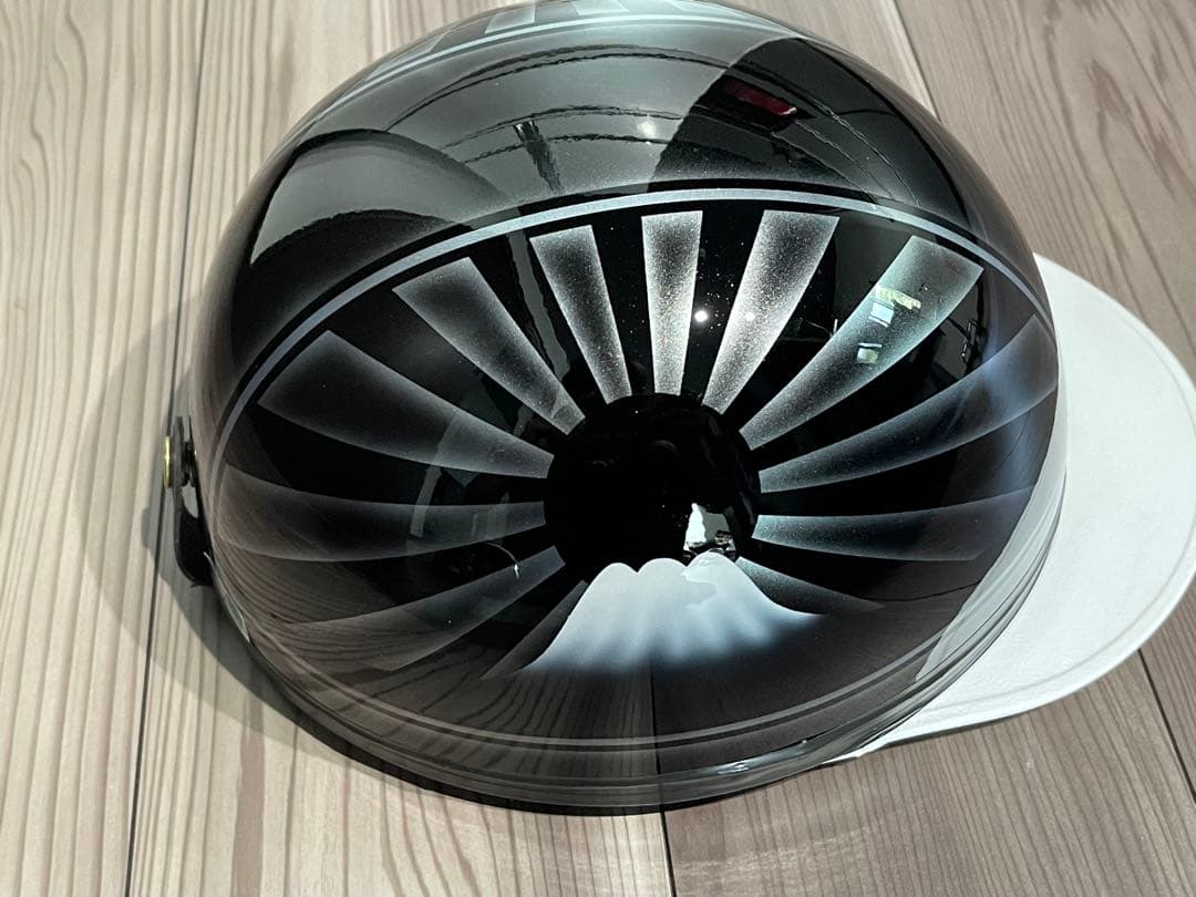 富士日章 コルク半 ヘルメット 旧車會 暴走族 アルフィン 軽スロ 旭風防 旗棒