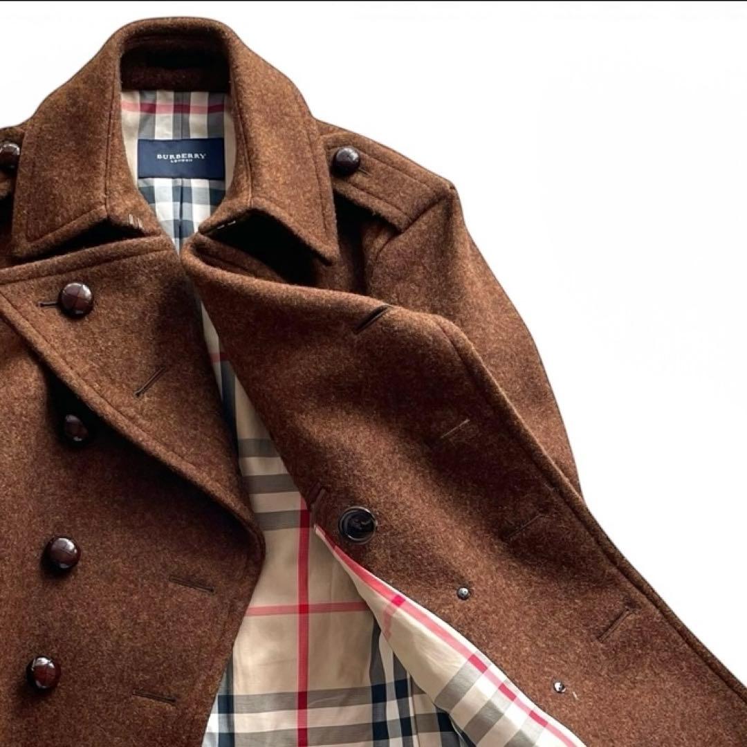 極美品✨バーバリーロンドン メルトンウール ダブルPコート ノバチェック L