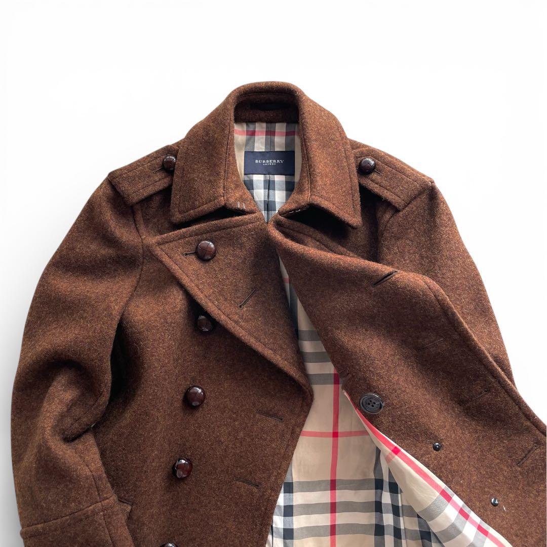 極美品✨バーバリーロンドン メルトンウール ダブルPコート ノバチェック L