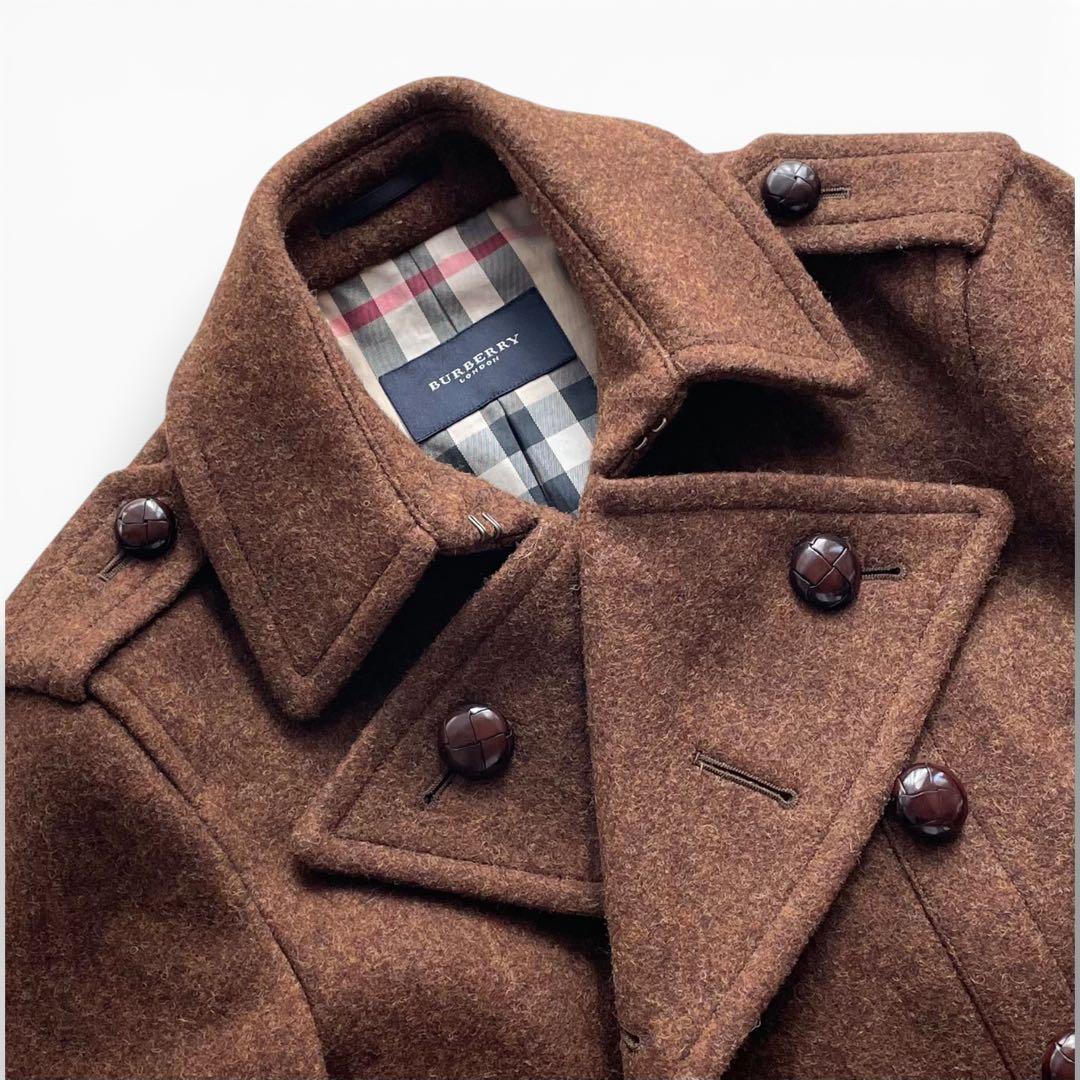 極美品✨バーバリーロンドン メルトンウール ダブルPコート ノバチェック L