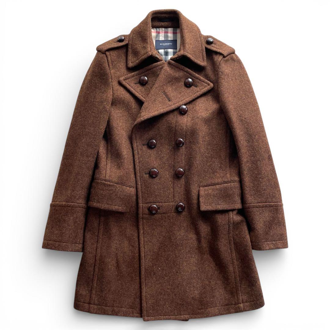 極美品✨バーバリーロンドン メルトンウール ダブルPコート ノバチェック L