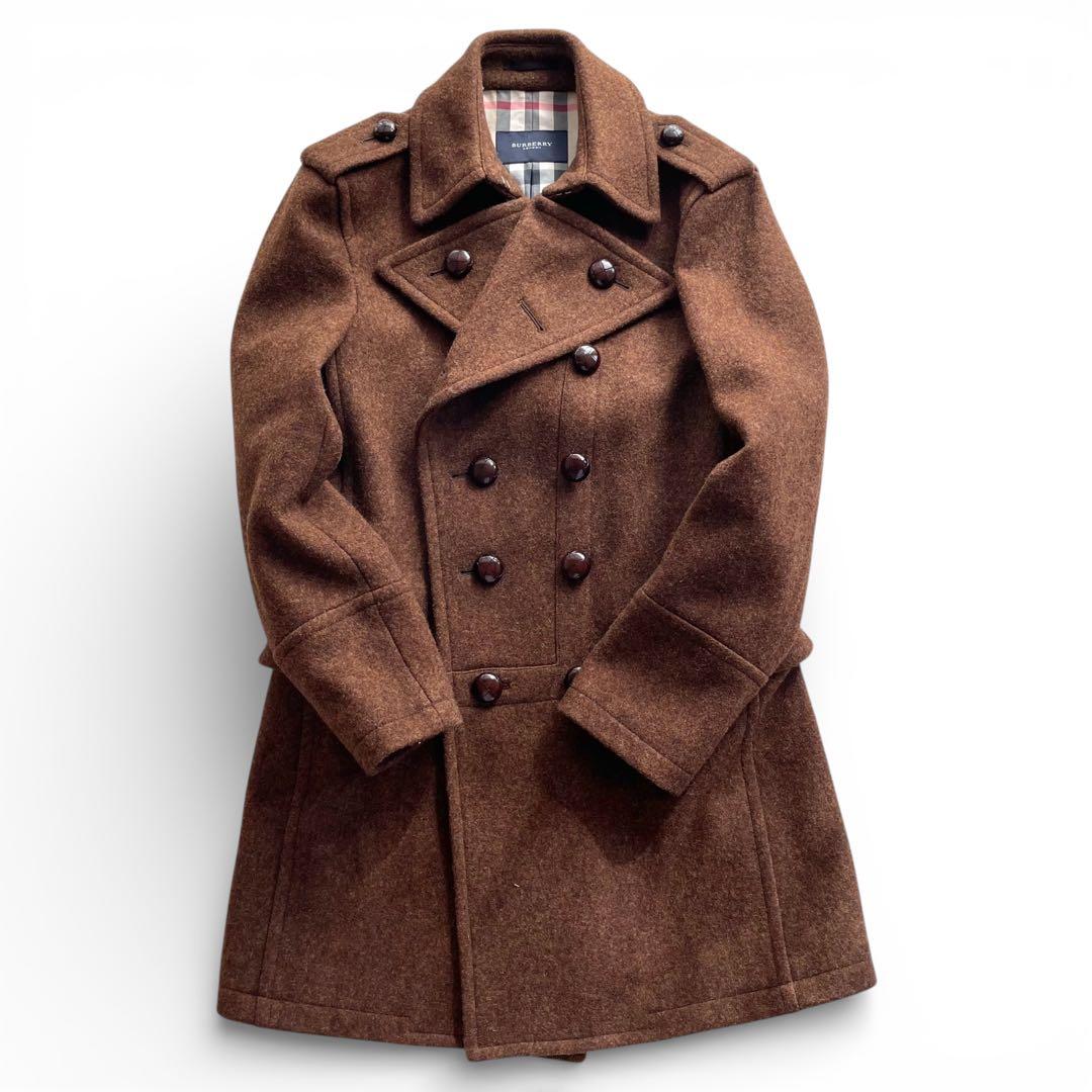 極美品✨バーバリーロンドン メルトンウール ダブルPコート ノバチェック L