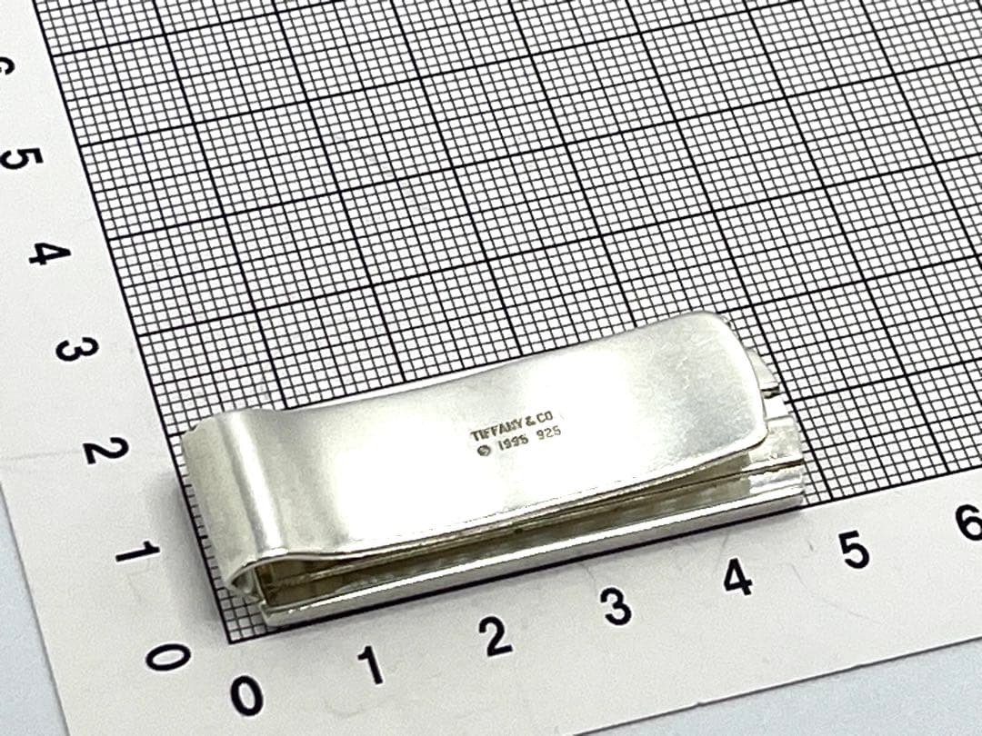 h513希少　オールドティファニー　1995 ストライプ　マネークリップ　925