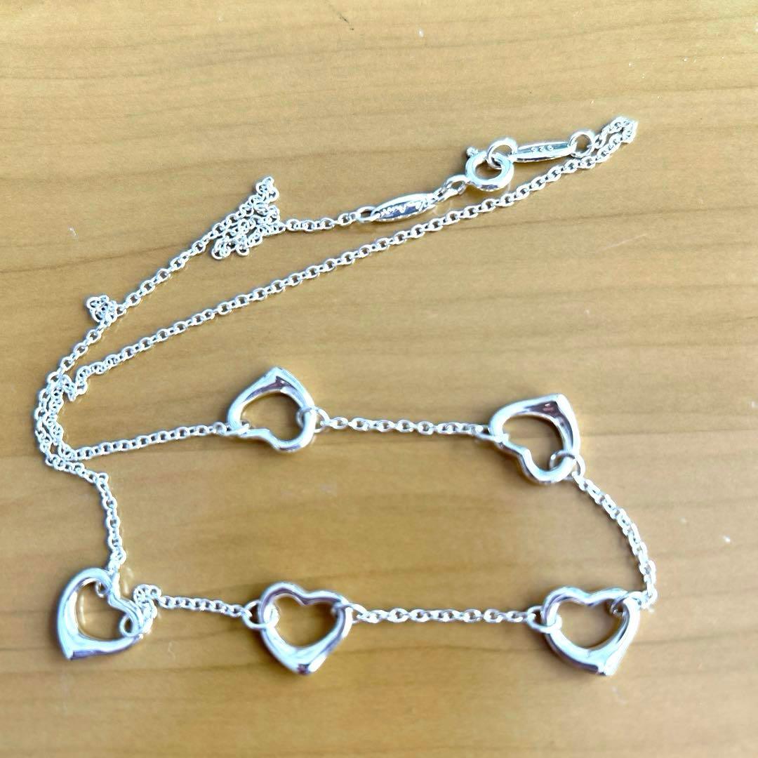 ティファニー エルサペレッティ 5連オープンハートネックレス