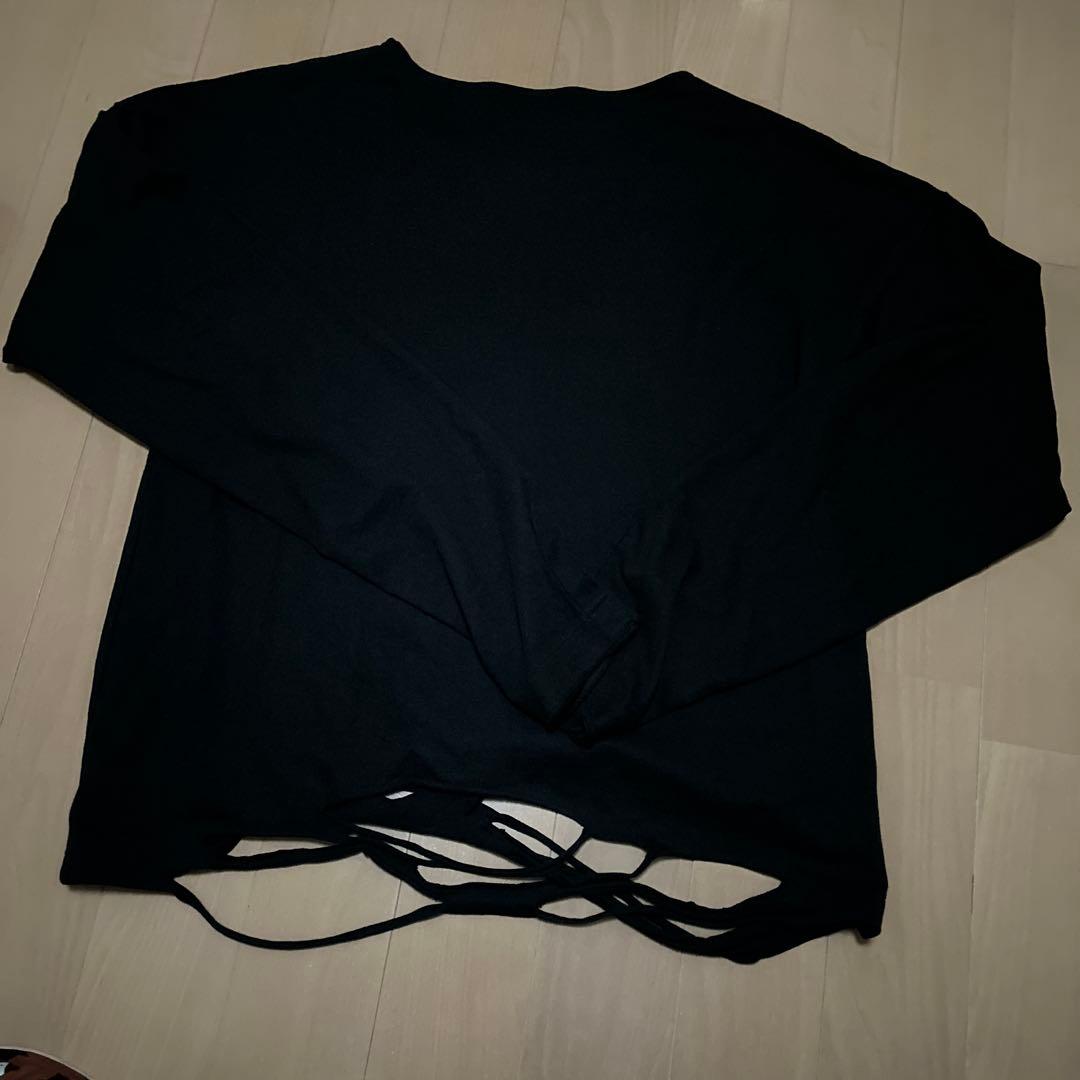 美品　GRANCY ラインストーンデザイングラフィックダメージロンT　Mサイズ