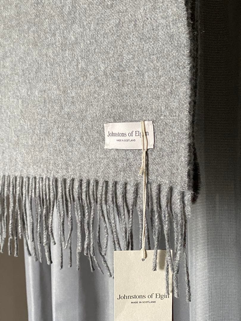 Johnstons of Elgin ピュアカシミヤストールマフラー グレー