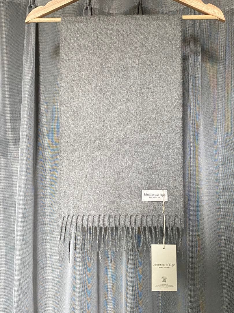 Johnstons of Elgin ピュアカシミヤストールマフラー グレー
