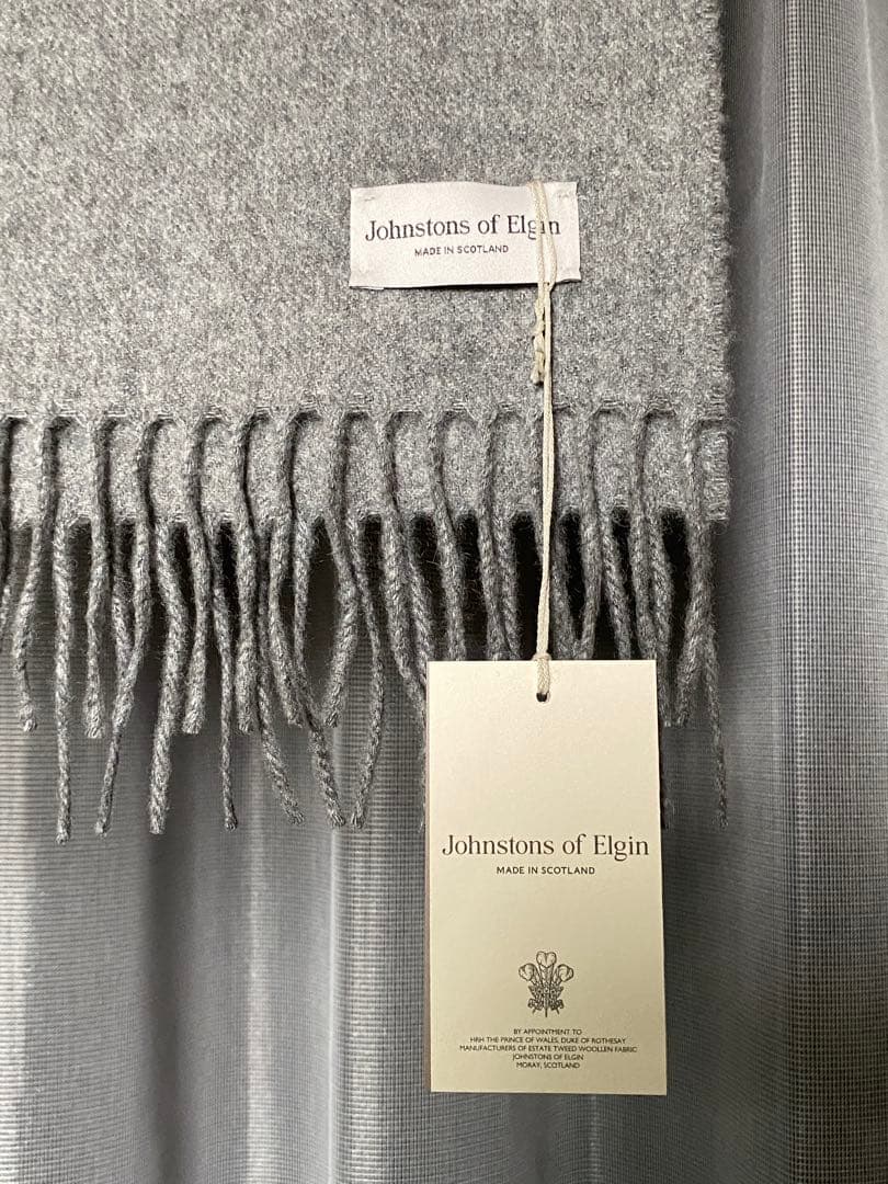 Johnstons of Elgin ピュアカシミヤストールマフラー グレー