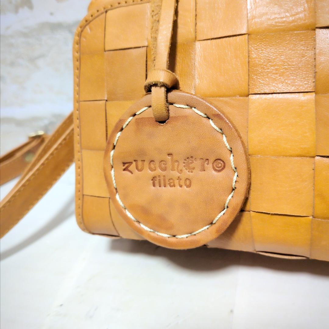 ★【ズッケロ フィラート】メッシュ ショルダーバッグ キャメル 美品 収納多し