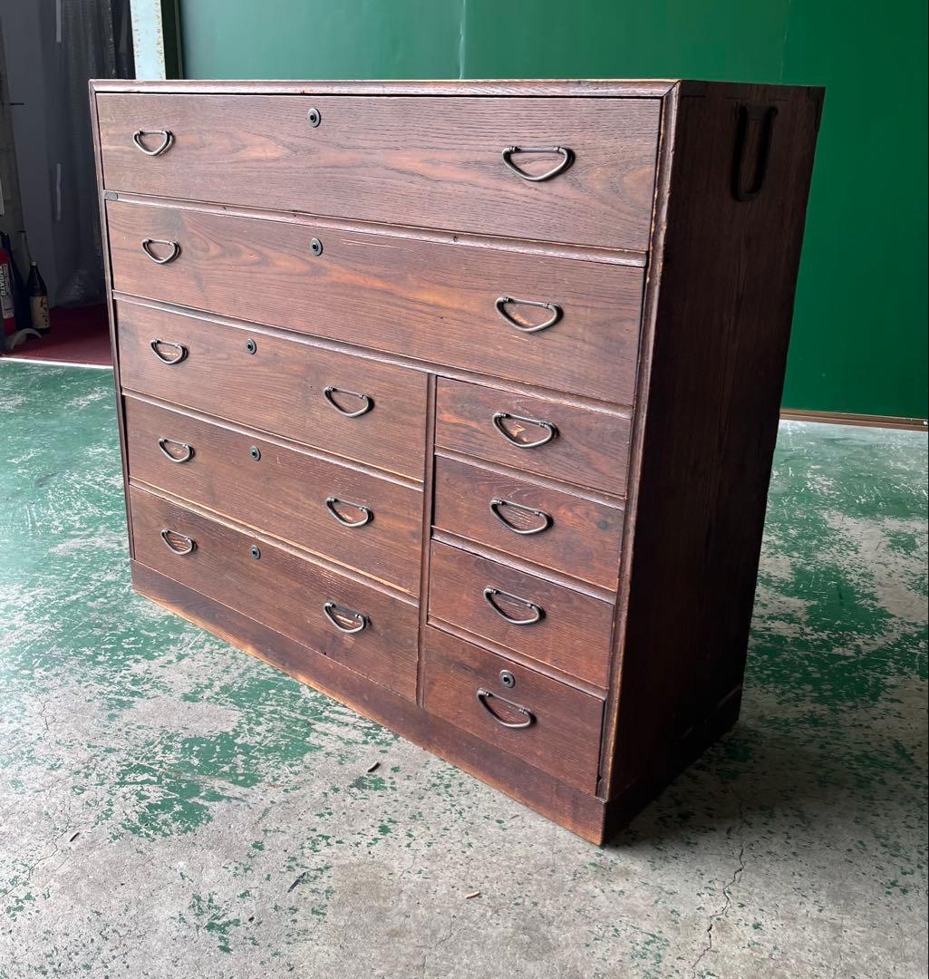 和箪笥 昭和レトロ 当時物 インテリア アンティーク ビンテージ 鉄金具