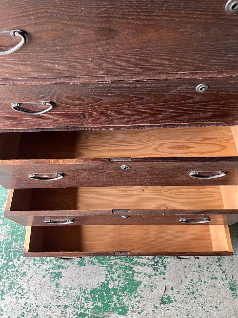 和箪笥 昭和レトロ 当時物 インテリア アンティーク ビンテージ 鉄金具