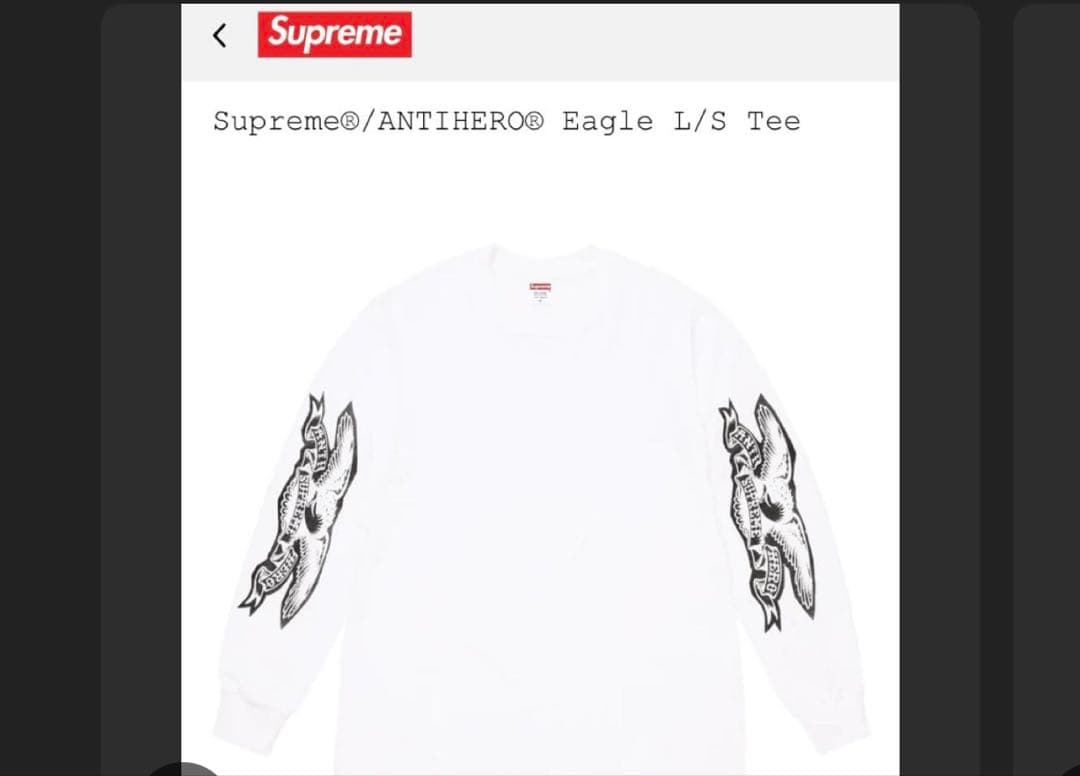 トップス Supreme 2025FW ANTIHERO Eagle L/S Tee L