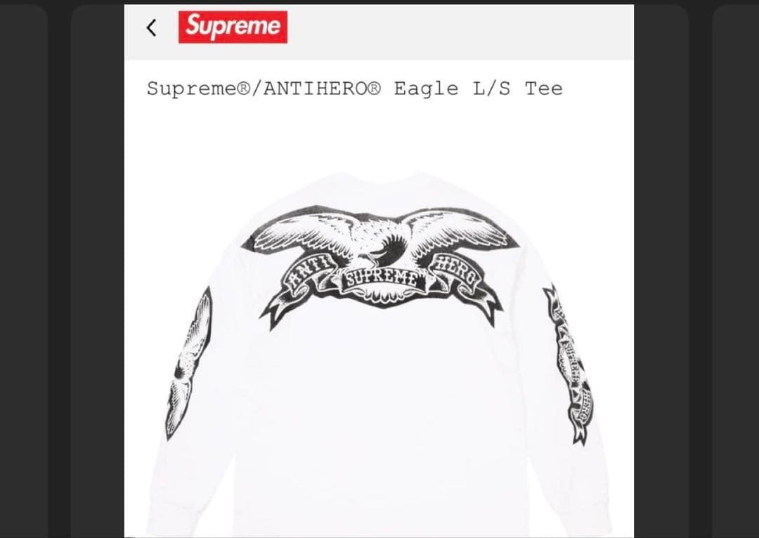 トップス Supreme 2025FW ANTIHERO Eagle L/S Tee L