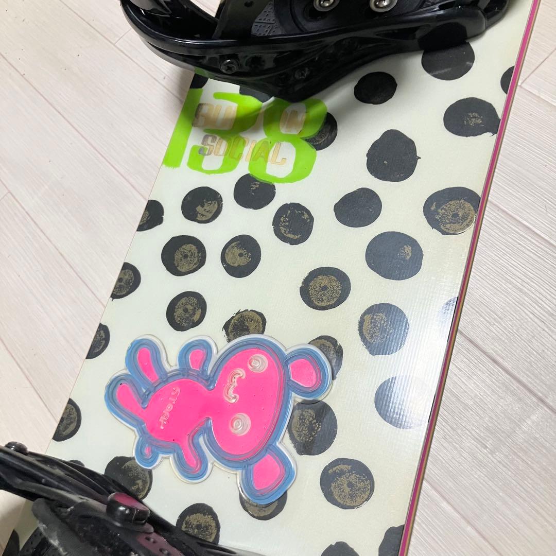バック付/BURTON SOCIALバートンスノーボードセット138バインS/M