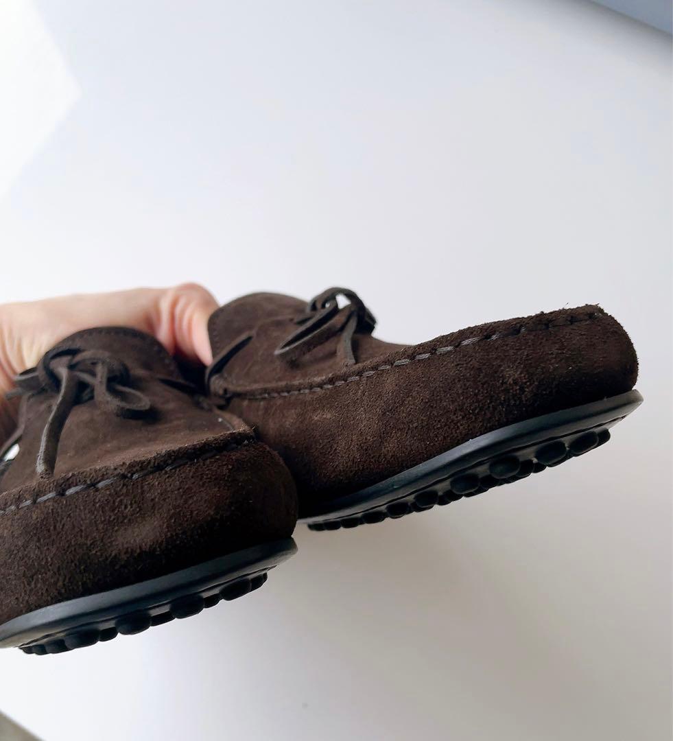 【ミャオサン】ブラウン スエード シティーゴンミーニ ドライビングシューズ